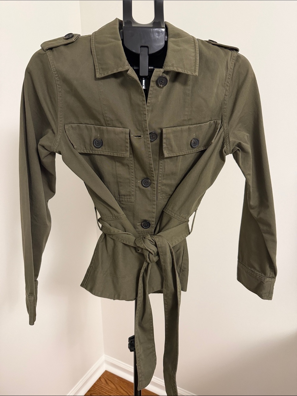 J. Crew Olive Green Tie-Waist Utility Jacket